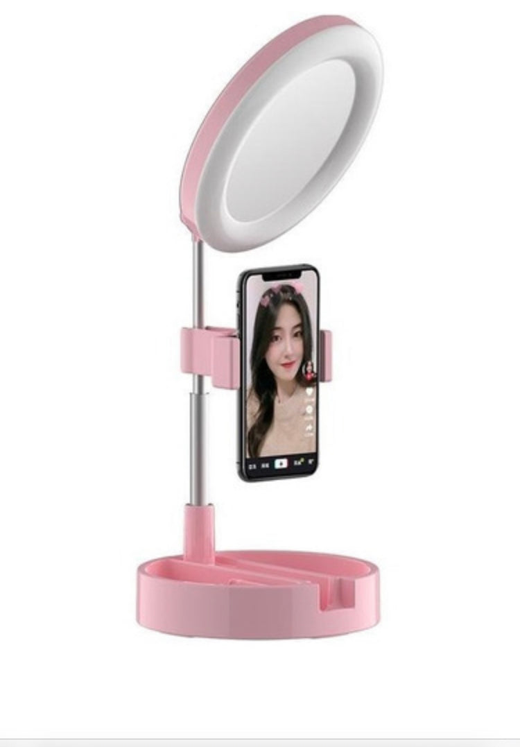 ARO LED ESPEJO CON SOPORTE PARA CELULAR