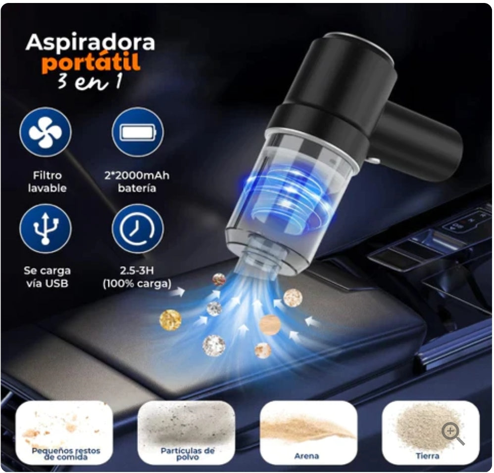 MINI ASPIRADORA 3 EN 1 - TURBOCLEAN